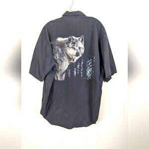 Vintage Black Casual Short Sleeve Shirt